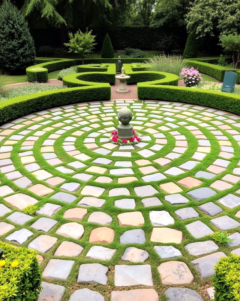 labyrinth garden path for reflection - 30 Memorial Garden Ideas