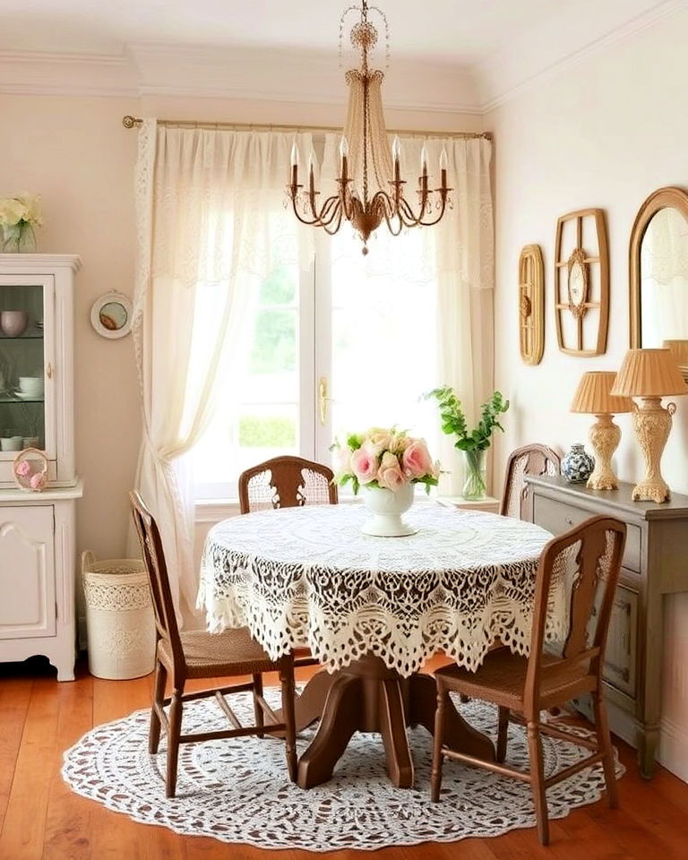 lace and crochet accents shabby chic interior - 25 Shabby Chic Interior Design Ideas