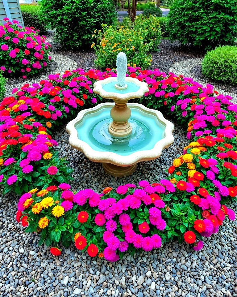 lantana water feature surround - 15 Front Yard Lantana Landscaping Ideas