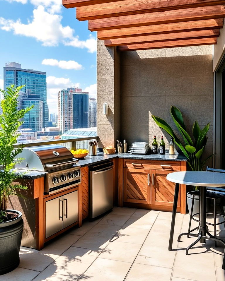 large balcony into outdoor kitchen - 20 Large Balcony Ideas