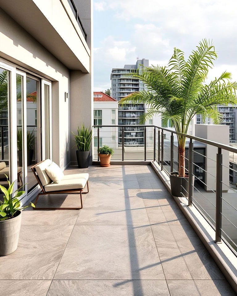 large format balcony tiles idea - 20 Balcony Tiles Ideas