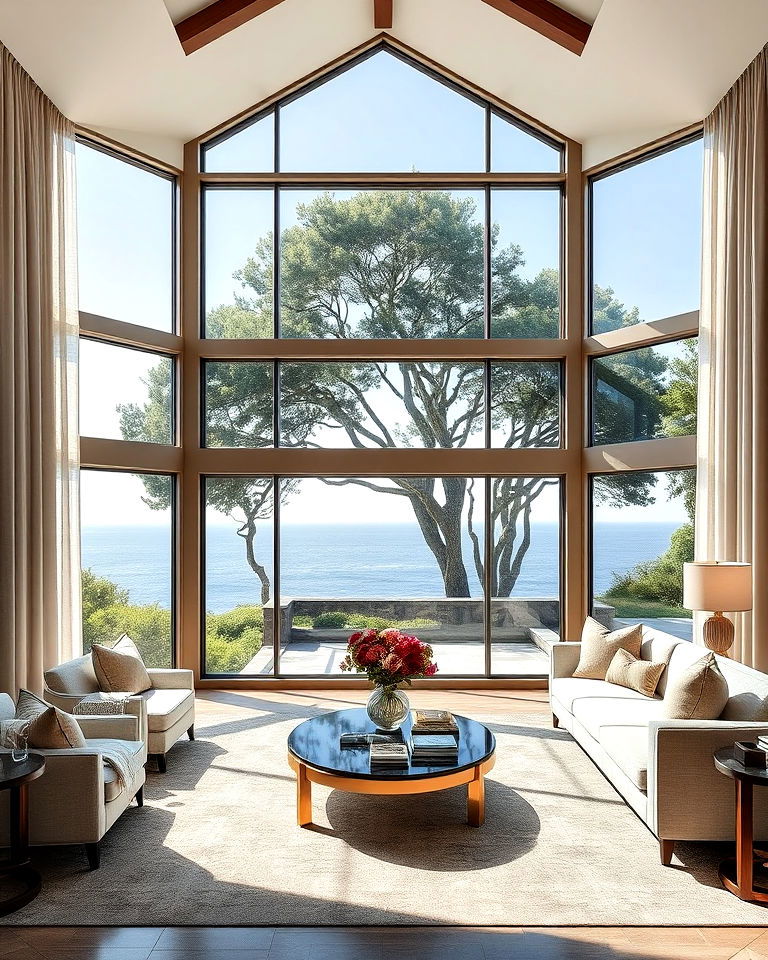large windows with minimal drapes living room - 15 Nancy Meyers Living Room Ideas