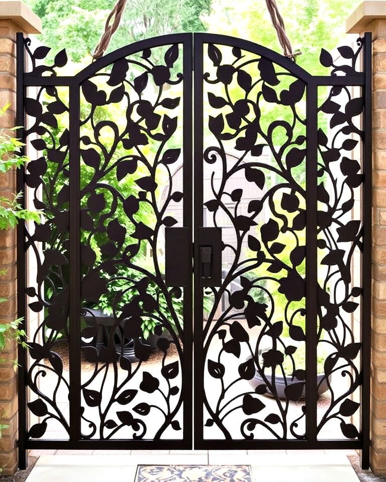 laser cut metal panels garden gate - 20 Metal Garden Gate Ideas
