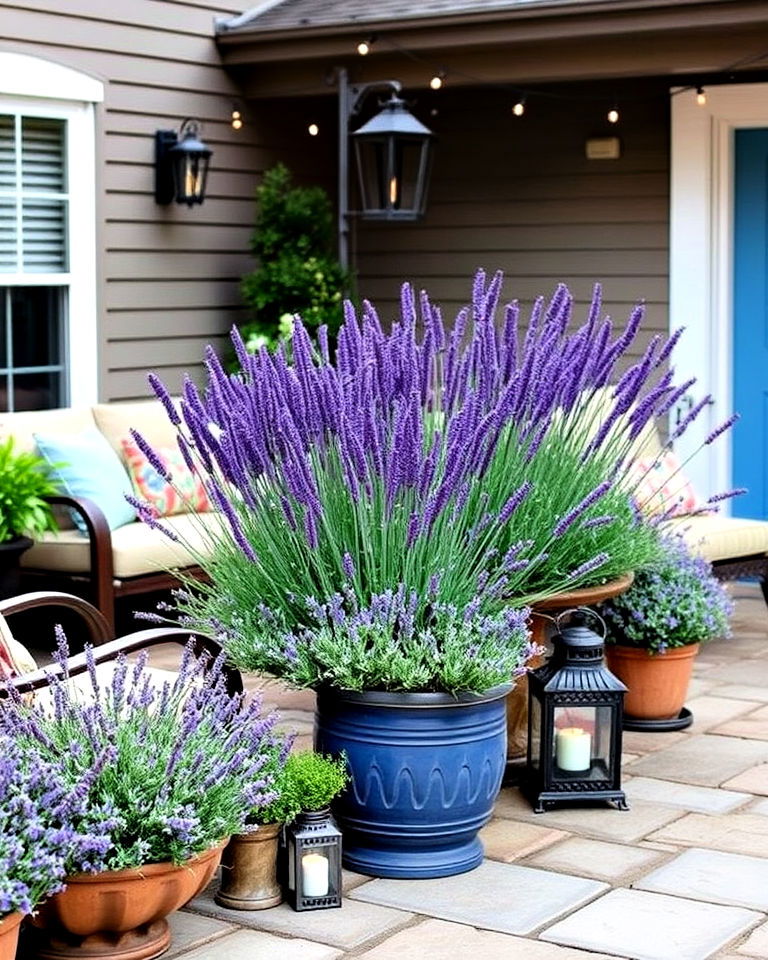 lavender centered patio design - 25 Lavender Landscaping Ideas