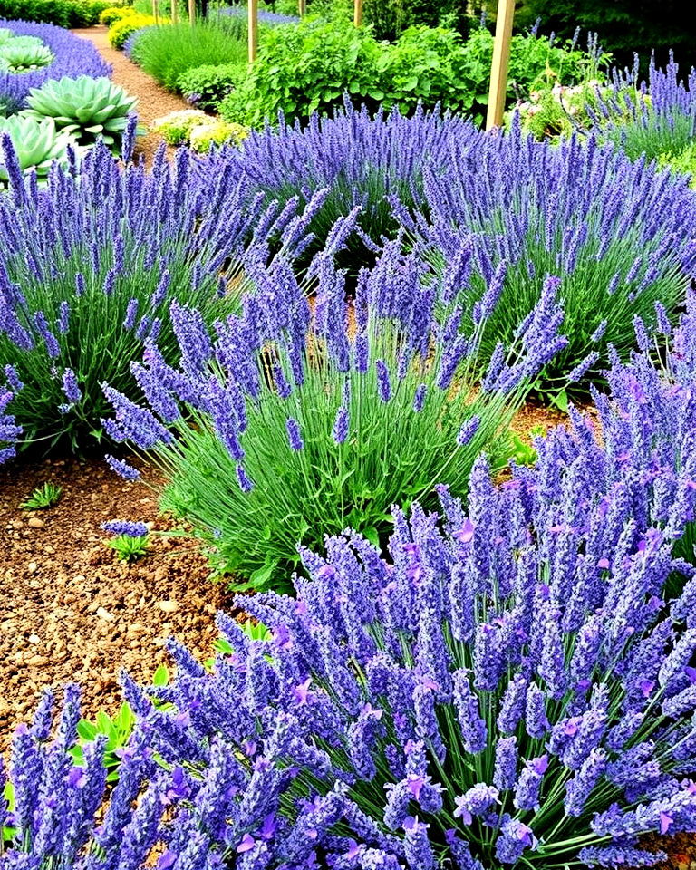 lavender edged vegetable garden - 25 Lavender Landscaping Ideas