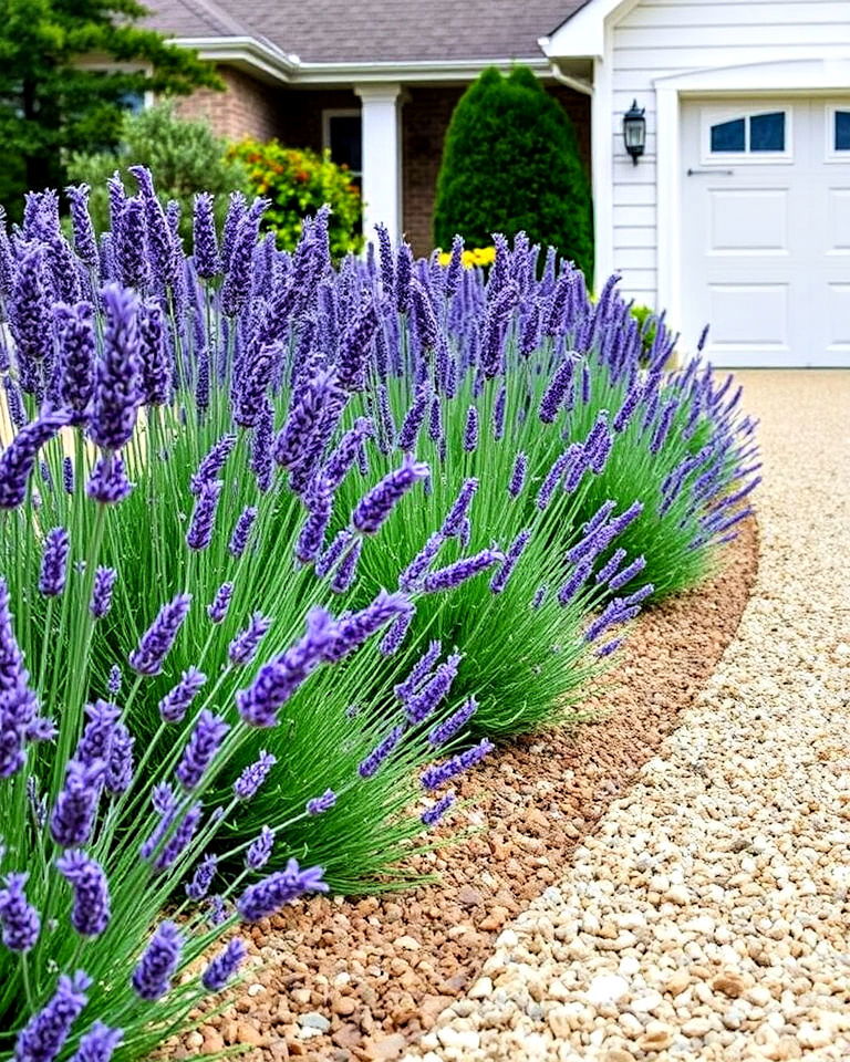 lavender lined driveway - 25 Lavender Landscaping Ideas