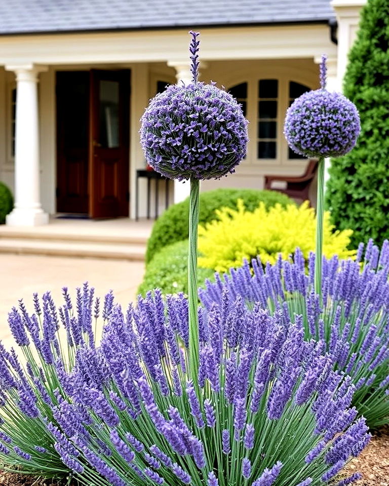 lavender topiary features - 25 Lavender Landscaping Ideas