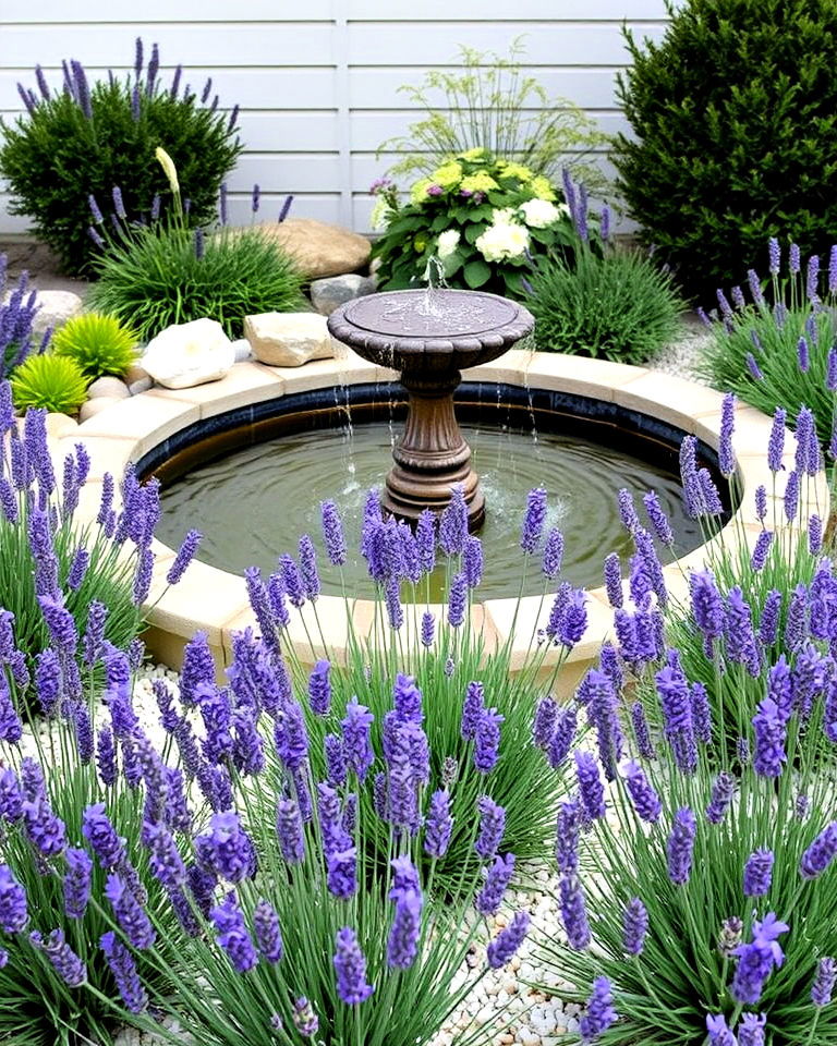 lavender water features - 25 Lavender Landscaping Ideas