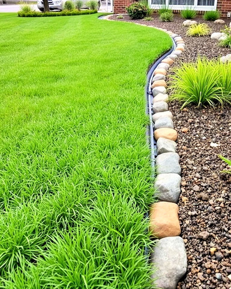 lawn borders with functional edging - 15 French Drain Landscaping Ideas