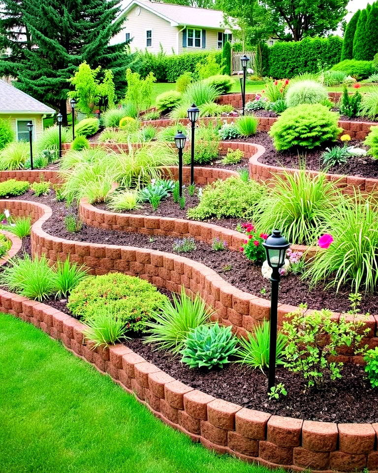 layered berms for elevation and privacy - 25 Front Yard Privacy Landscaping Ideas