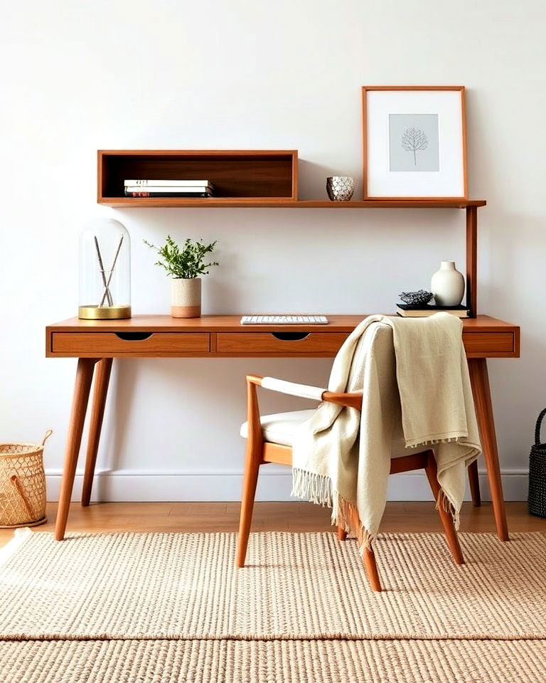 layered textures for visual interest layered textures for visual interest - 25 Japandi Home Office Ideas
