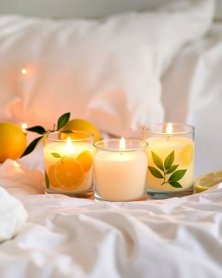 lemon scented candles for bedroom - 15 Lemon Bedroom Ideas