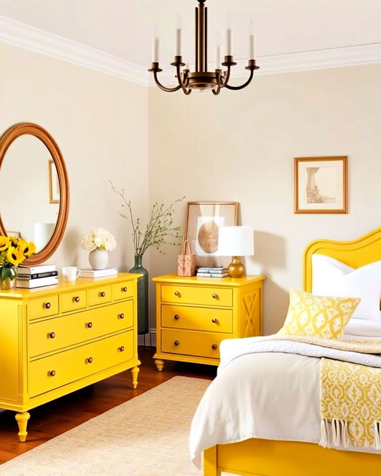 lemon yellow bedroom furniture accents - 15 Lemon Bedroom Ideas