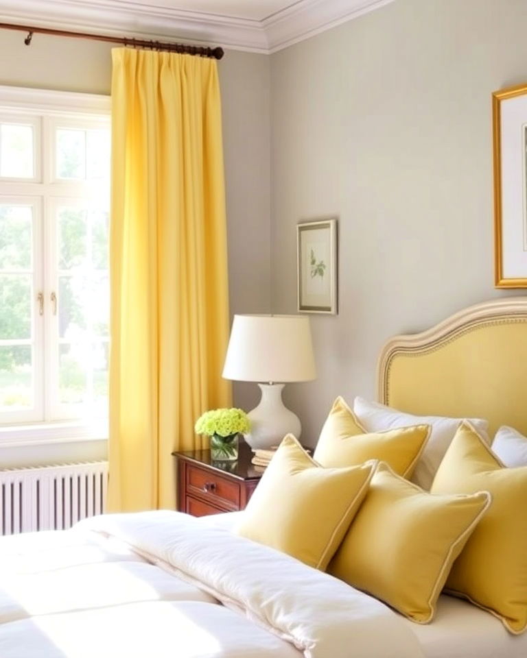 lemon yellow curtains for bedroom - 15 Lemon Bedroom Ideas