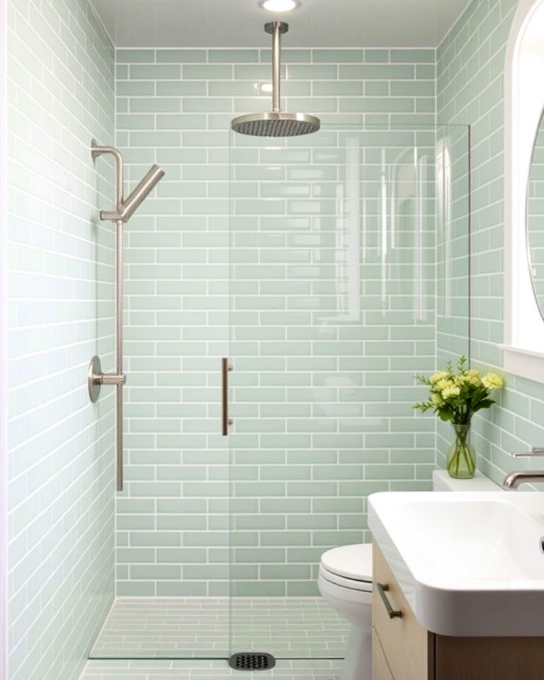light green bathroom tiles - 15 Light Green Bathroom Ideas