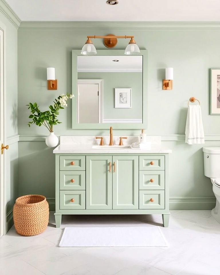 light green vanity for bathroom - 15 Light Green Bathroom Ideas