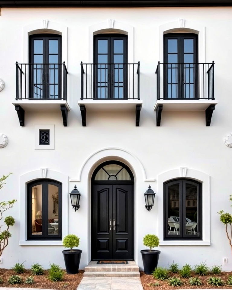 light grey stucco with black trim - 25 Grey House With Black Trim