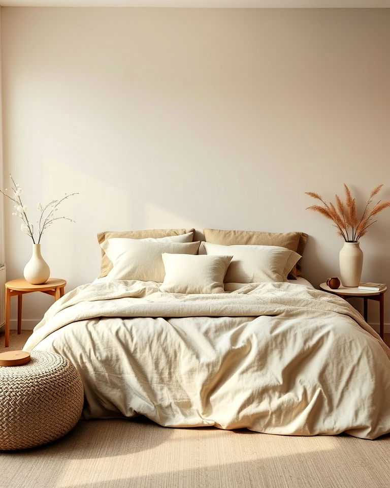 light khaki bedroom for a monochromatic scheme - 15 Khaki Bedroom Ideas-captions