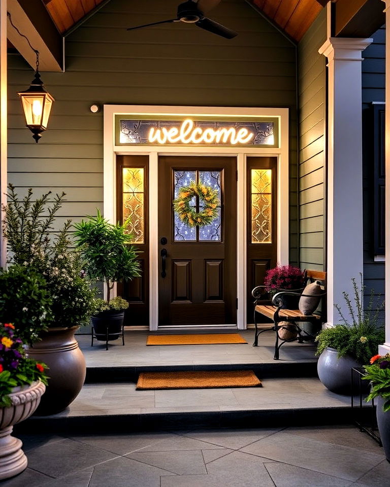 light up welcome sign for front porch - 25 Welcome Sign Ideas for Front Porch