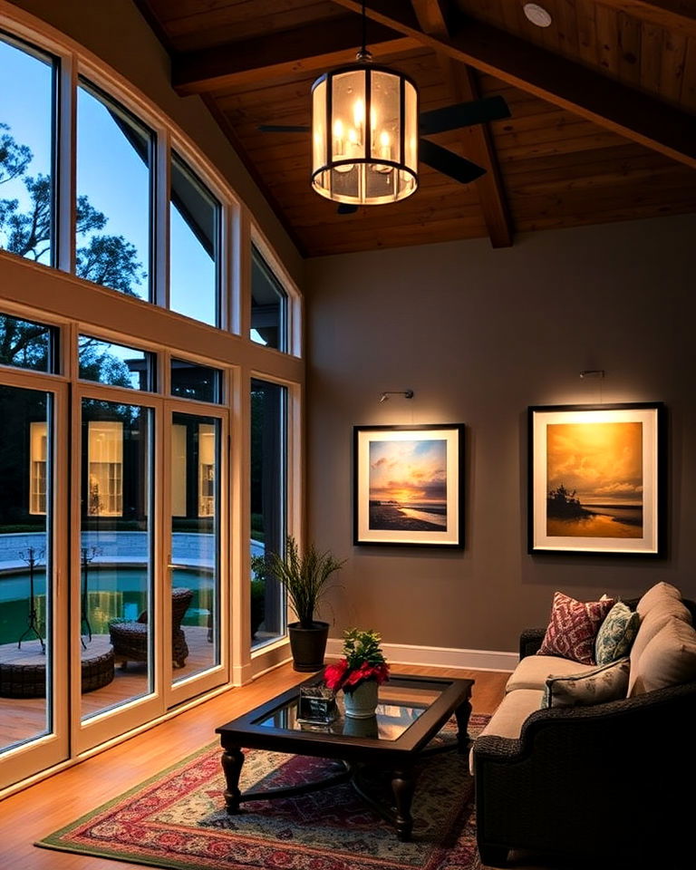 lighted picture frames for artful display - 15 Sunroom Lighting Ideas