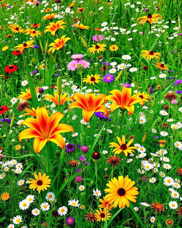 lily and wildflower meadow garden - 15 Lily Garden Ideas