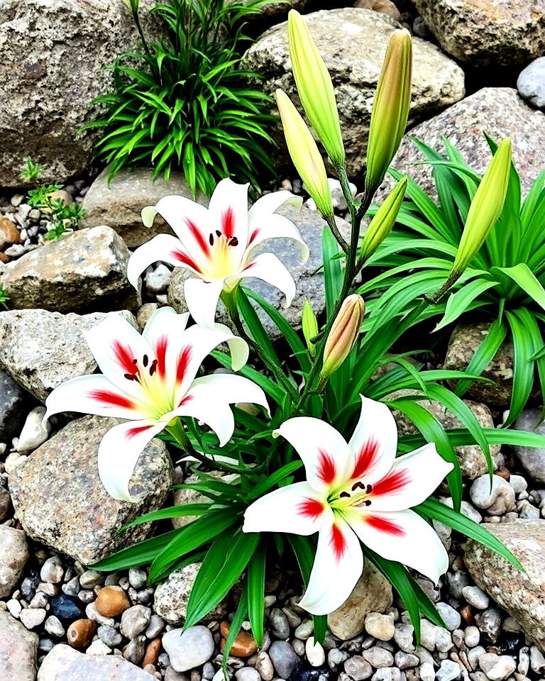 lily rock garden accents - 15 Lily Garden Ideas