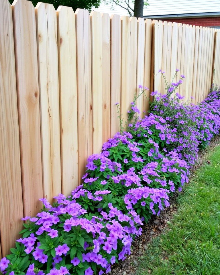 line a fence with blooms - 15 Creeping Phlox Landscaping Ideas