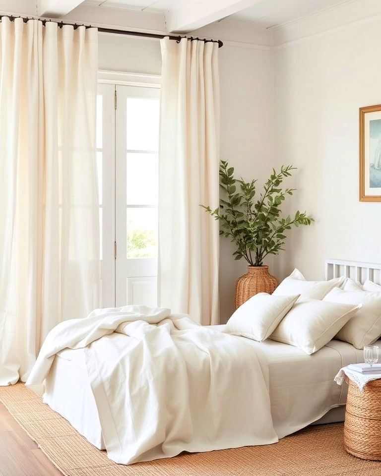 linen textiles coastal decor - 30 Coastal Interior Design Ideas