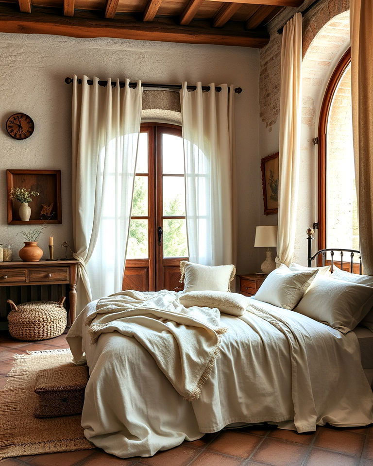 linen textiles for subtle elegance - 15 Rustic Italian Decor Ideas