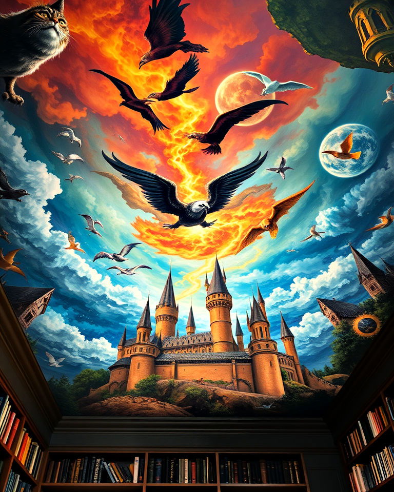 literary landscapes mural for ceiling - 25 Ceiling Murals