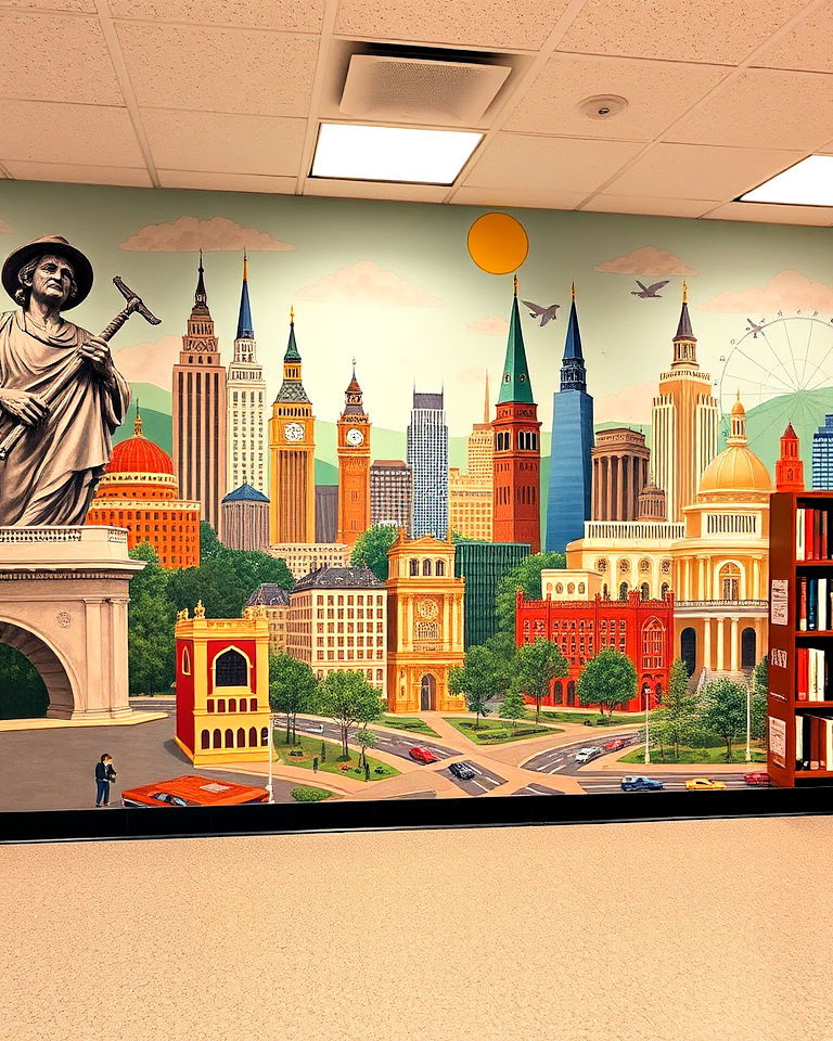 local landmarks library mural - 15 Library Murals