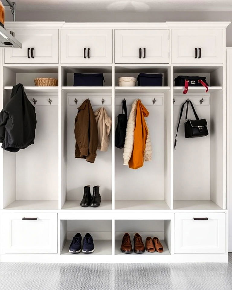 locker style storage units for garage mudroom - 20 Garage Mudroom Ideas