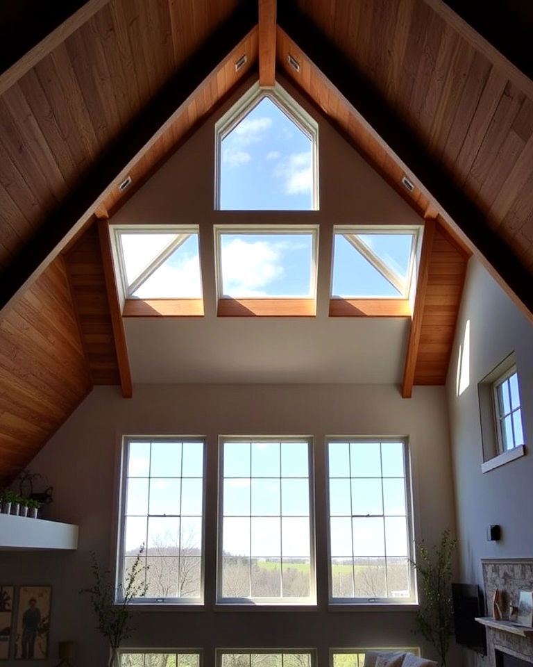 loft windows for airy open spaces - 20 Vaulted Ceiling Window Ideas