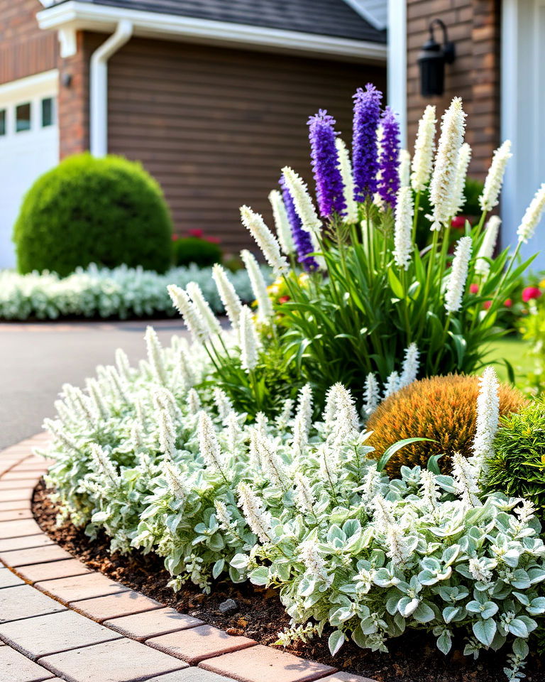 low growing defining driveway edges - 15 Lambs Ear Border Ideas