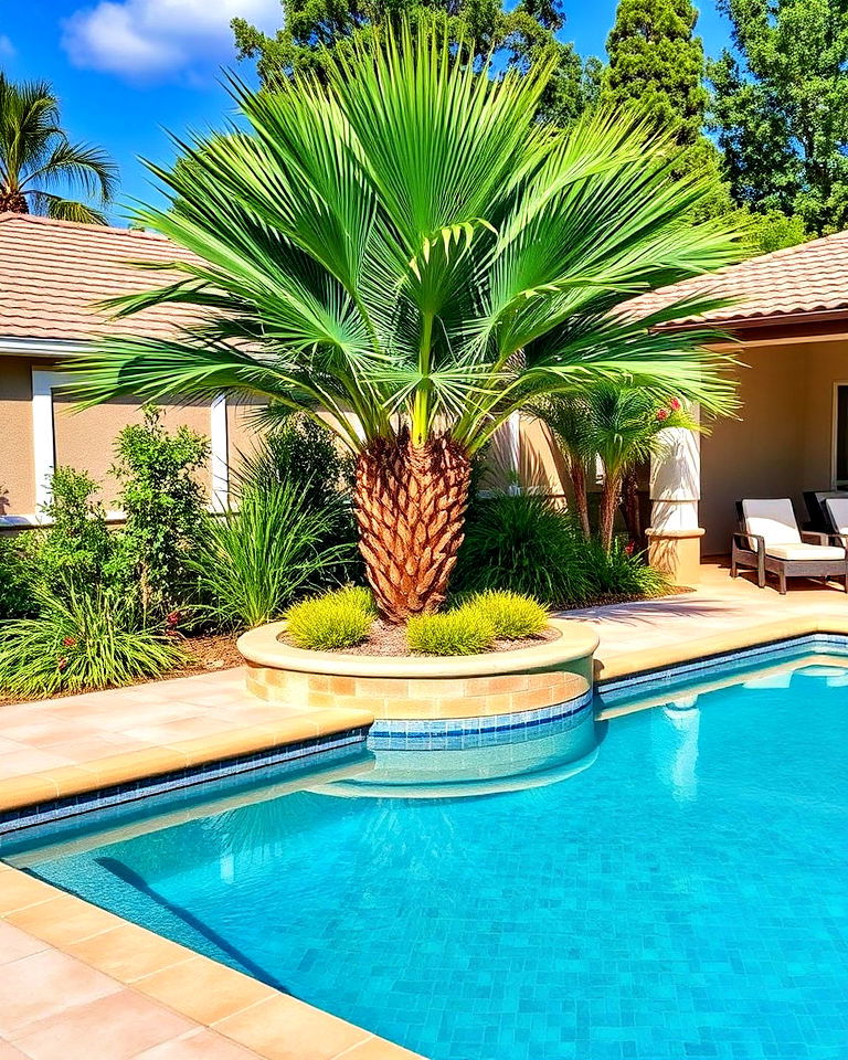 low maintenance accent poolside spaces - 15 Landscaping With Sago Palms