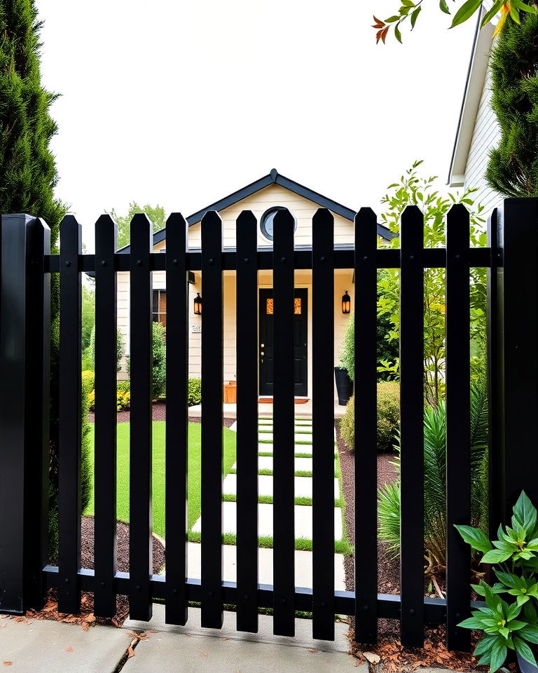 low maintenance black picket fence - 15 Front Yard Picket Fence Ideas