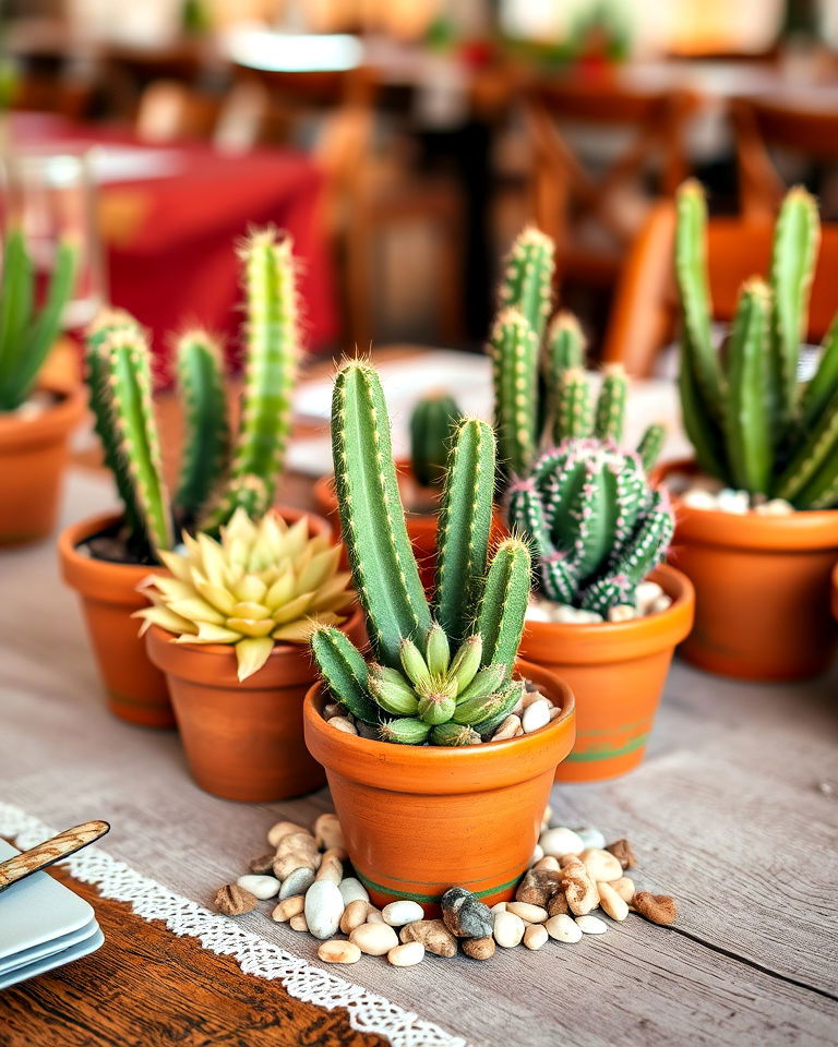 low maintenance cactus and succulent arrangements - 15 Mexican Table Decor Ideas