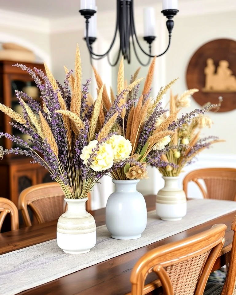 low maintenance dried flower arrangements - 40 Cottagecore Dining Room Ideas