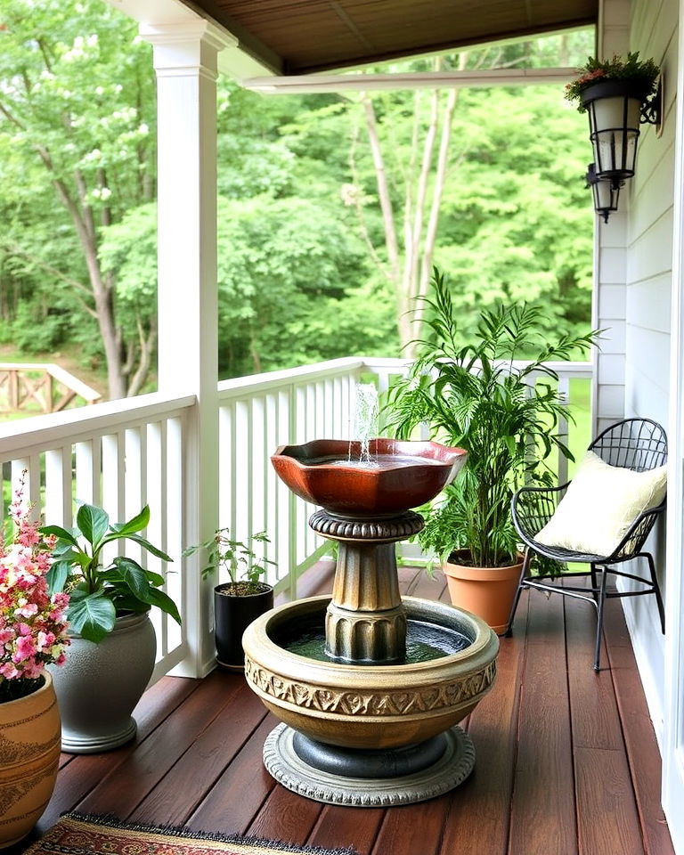 low maintenance include a water feature - 40 Veranda Ideas