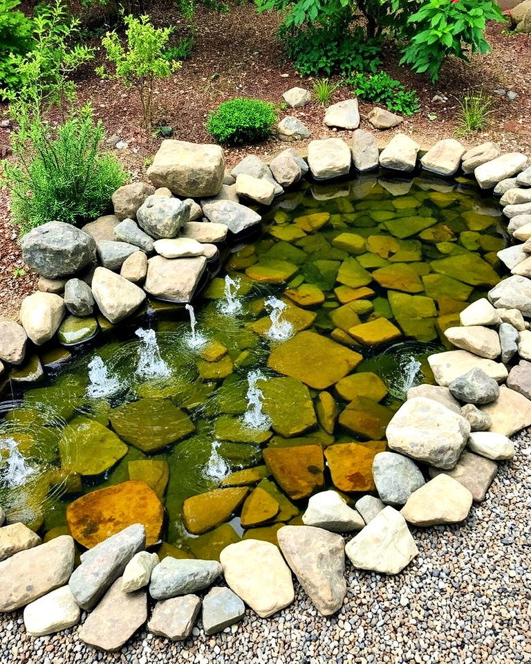 low maintenance natural stone edging - 20 Pond Edging Ideas
