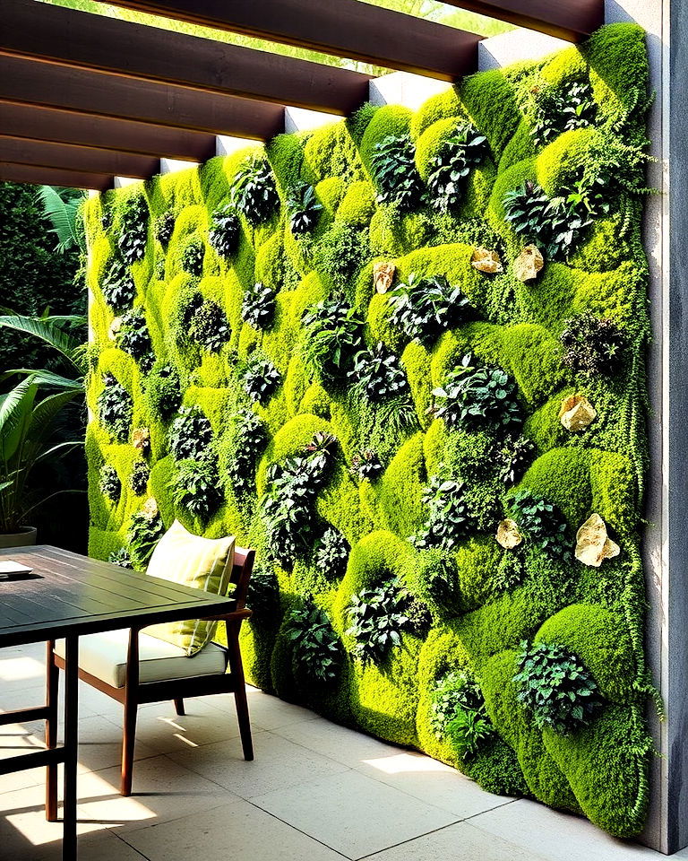 low maintenance option living moss wall - 20 Outdoor Accent Wall Ideas