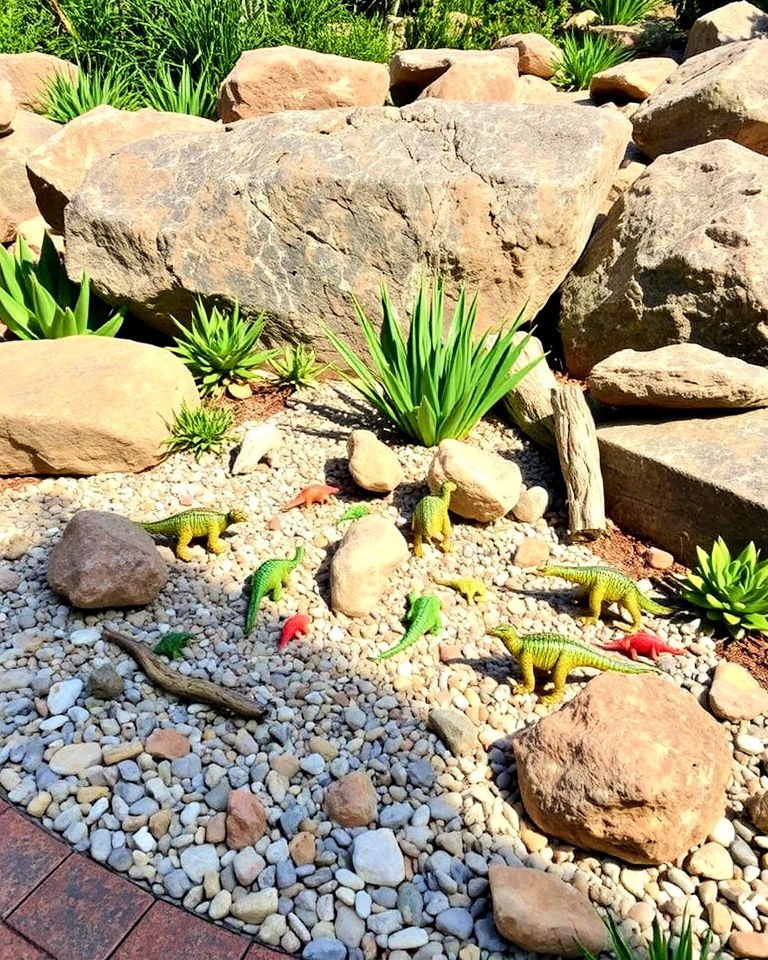 low maintenance prehistoric rock garden - 15 Dinosaur Garden Ideas
