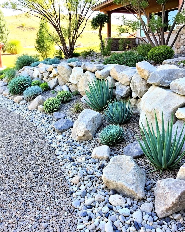 low maintenance rock gardens along property lines - 25 Property Line Landscaping Ideas