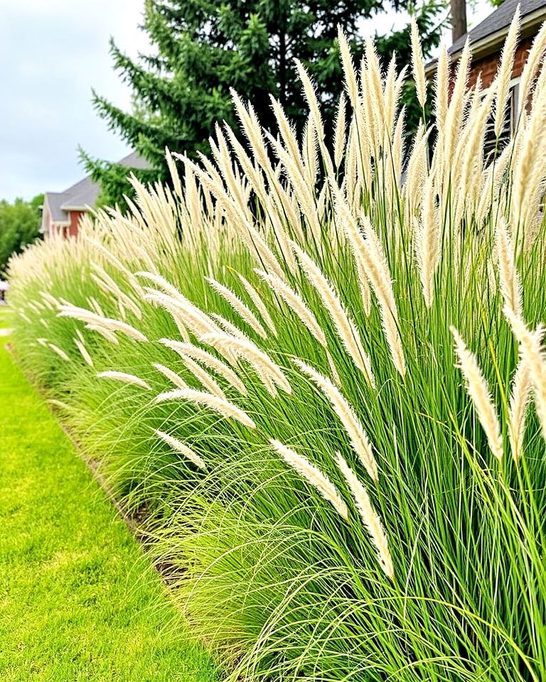 low maintenance tall ornamental grasses - 25 Property Line Landscaping Ideas