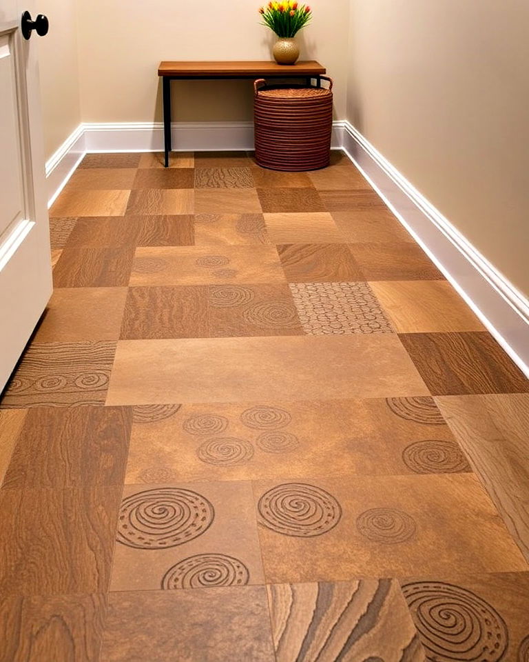 low maintenance textured vinyl flooring - 15 Basement Vinyl Flooring Ideas