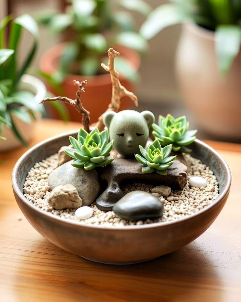 low maintenance zen succulent planter - 15 Small Zen Garden Ideas