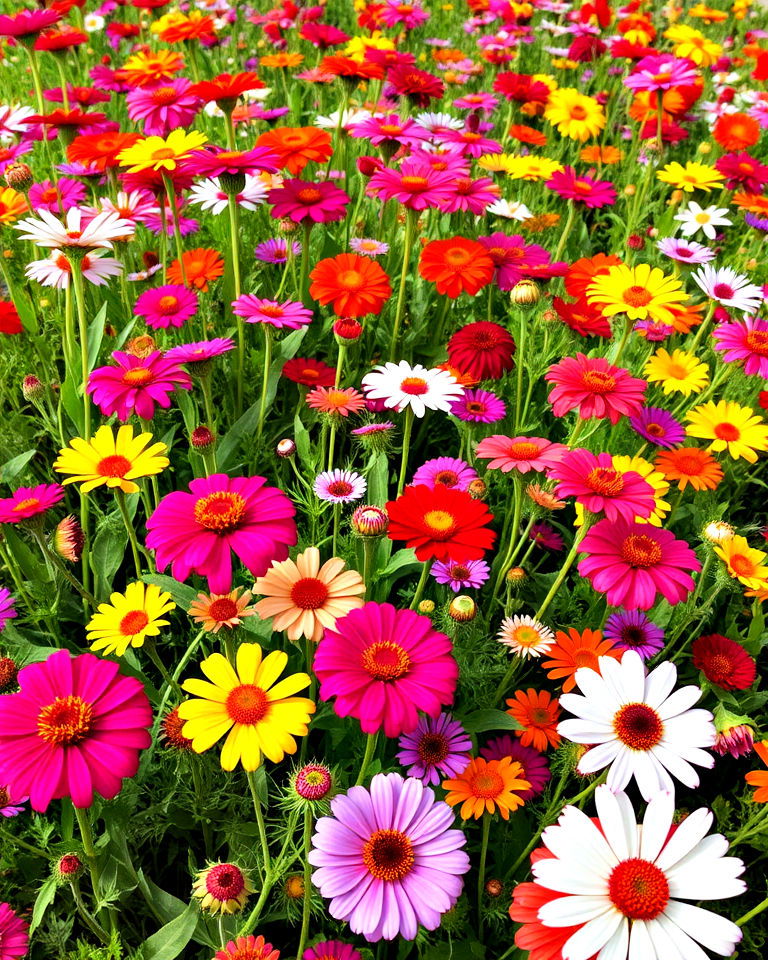low maintenance zinnia wildflower meadow - 20 Zinnia Garden Ideas