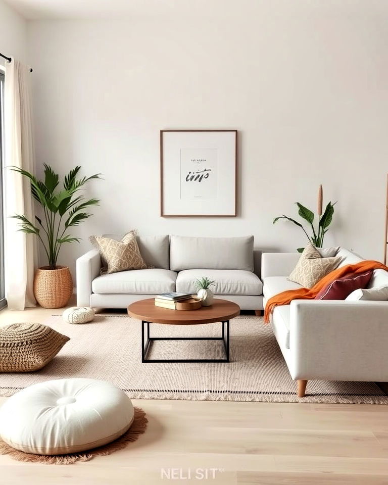 low profile furniture for boho living room - 20 Minimalist Modern Boho Living Room Ideas