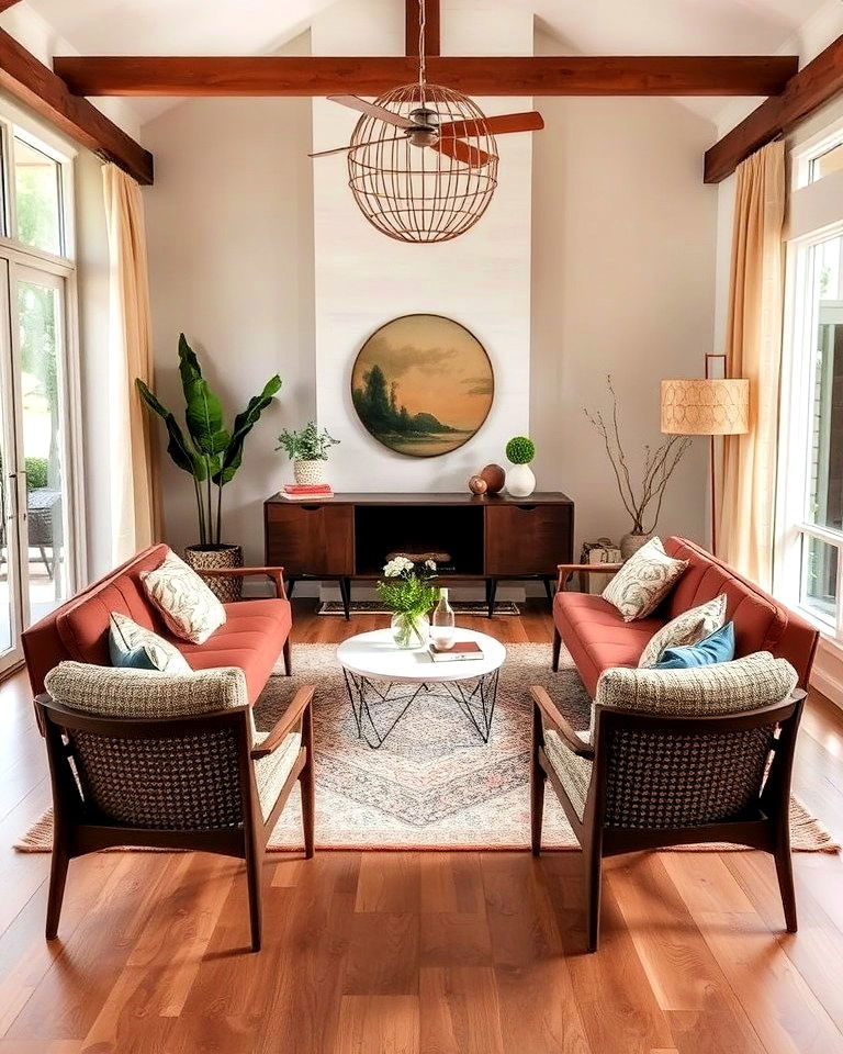 low slung furniture for mid century boho decor - 25 Mid Century Boho Decor Ideas