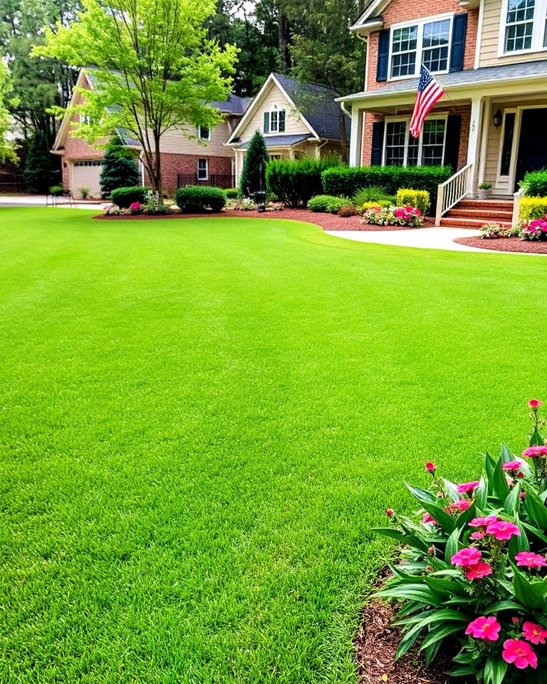 lush lawn with bermuda or zoysia grass georgia landscaping - 15 Georgia Landscaping Ideas
